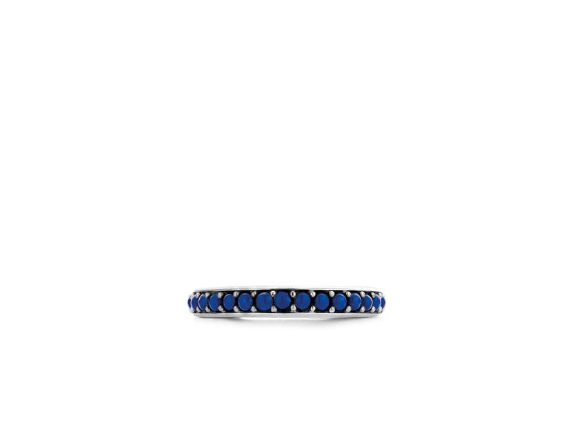 Ti Sento Lapis Lazuli Color Crystal Paved Ring in 925 Sterling Silver 12123BL flat view