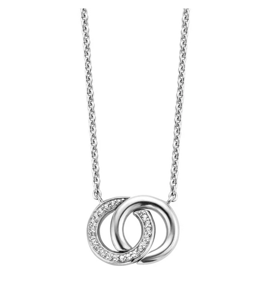 TI SENTO Twin Circle Necklace 3822ZI Front Shot